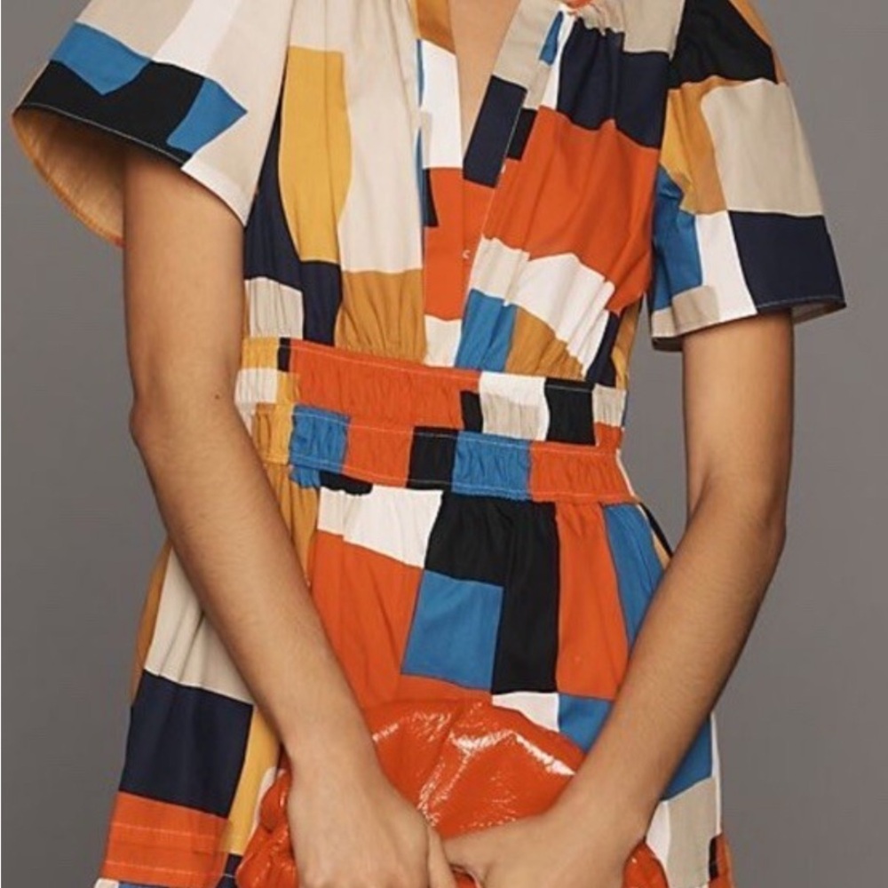 Anthropologie Multicolor Geometric Dress